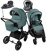 Детская коляска AmaroBaby Phenom 4 в 1 с автокреслом Rant Miro Olive и базой лагуна