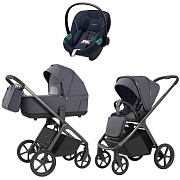 Коляска Carrello Vector 2025 CRL-6551 и автокресло Cybex Aton S2 Ocean Blue 3 в 1 Ultimate Grey