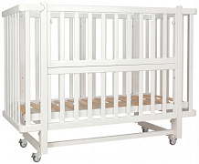 Детская кроватка Polini kids Simple 355 с маятником белый