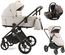 Детская коляска Peppy Soho 3 в 1 с автокреслом Verona Brown Taupe (бежевый), рама серо-бежевый