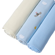 Пелёнки фланелевые Buba Kids, 3 шт, 95х115 см BKFLSW11 Горный орёл/Голубой/Сливочный