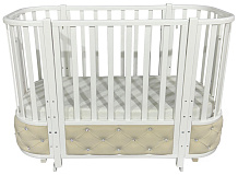 Детская кроватка Антел Esenia 2 (маятник поперечный, с мягкой вставкой) белый/белый Велюр