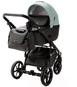 Детская коляска Adamex Nola Deluxe 2 в 1 N-SD103 (СЕРО-ЗЕЛ. КОЖА + ЧЕРН.КОЖА)