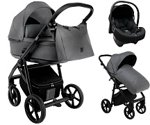 Детская коляска Roan Esso 2025 3 в 1 с автокреслом Tutis Elo Lux EduSky Black ESS114/1 Grey/Black