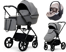 Детская коляска Rant Teo Soft 3 в 1 с автокреслом Aster Zero Beige Grey