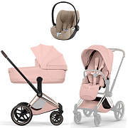 Коляска Cybex Priam V Rosegold Style Cloud T Cozy Beige Plus 3 в 1 Peach Pink