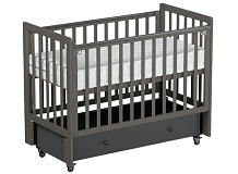 Кроватка Antemi Classic Sleep с маятником и ящиком НИК 22г Графит