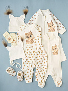 Комплект 8 предметов Little Star Рысенок в коробке (футер, интерлок) 20248 (ЧЗ-мз) крем 62