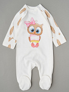 Комбинезон на молнии Little Star Совушка 0208 (ЧЗ-мз) крем 62