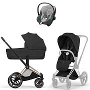 Коляска Cybex Priam V Rosegold Style Aton S2 Lava Grey 3 в 1 Sepia Black