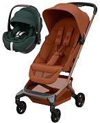 Детская прогулочная коляска Maxi-Cosi Fame Cabin с автокреслом Pebble 360 Pro Twillic Green 1141129110 Copper Terra/терракотовый