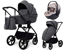 Детская коляска Rant Teo Soft 3 в 1 с автокреслом Aster Zero Beige Graphite