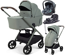 Детская коляска Rant Aventa 4 в 1 с автокреслом Miro Graphite и базой Olive