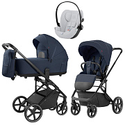 Коляска Carrello Alfa CRL-6522 2025 Cybex Cloud G i-Size Fog Grey 3 в 1 Denim Blue