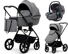 Детская коляска Rant Teo Soft 3 в 1 с автокреслом Evomax Grey Grey