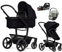 Детская коляска 4 в 1 Joolz Day 5 и автокресло Britax Roemer Baby-Safe Pro Style Sage green без адаптеров и база Vario Base 5Z Space Black