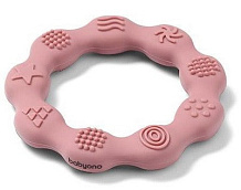 Прорезыватель BabyOno силиконовый Ring 825 розовый