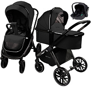 Детская коляска AmaroBaby Motus V2 3 в 1 с автокреслом Rant Miro Black черный