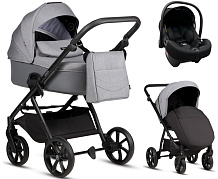 Детская коляска Tutis Leo 3 Plus 3 в 1 с автокреслом Elo Lux EduSky Black 1582227 Stone Grey