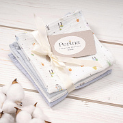 Комплект Perina муслиновых платочков-салфеток 4 шт Голубой микс