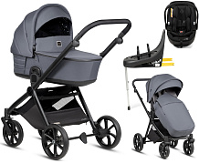 Детская коляска Tutis Mio 3 Plus Essential New 4 в 1 с автокреслом Beno Black и базой 1622103 Dark Grey