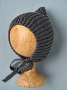 Шапочка вязаная Little Star Эльф Ниточки Клубочки хлопок 8558 графит 36