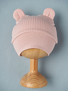 Шапочка-котелок Little Star Мишка интерлок 9812 пудра 38