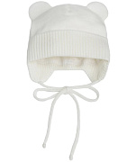 Шапочка вязаная AmaroBaby Pure Love Bear с подкладом ЧЗ молочная 40