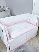 Комплект постельного белья Lepre New Sweet Bears 6 предметов 125х65 см белый/светло-розовый