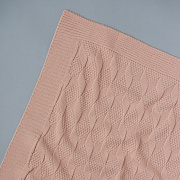 Плед вязаный Little Star Ромбик 90х90 пудра