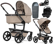 Детская коляска 4 в 1 Joolz Day 5 и автокресло Baby-Safe Core Space Black и база Vario Base 5Z + конверт в подарок Sandy taupe