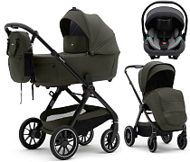 Коляска Agex Prima Pro 3 в 1 с автокреслом i-Team ATG519 Grey APF664 Green (Зеленый)