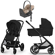 Коляска Cybex Balios S Lux BLK complete Cloud T Cozy Beige Plus Base T 4 в 1 Moon Black с дождевиками