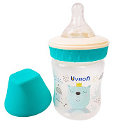 Детская бутылочка Uviton с широким горлышком 125 мл 0116 голубой