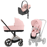 Коляска Cybex Priam IV Rosegold complete Cloud T Peach Pink Plus Base T 3 в 1 Peach Pink