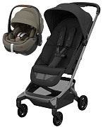 Детская прогулочная коляска Maxi-Cosi Fame Cabin с автокреслом Pebble 360 Pro Twillic Truffle 1141508110 Onyx Black/черный