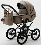 Детская коляска Adamex Porto Retro Deluxe 3 в 1 PO-SA09 (Т.БЕЖ.КОЖА)