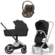 Коляска Cybex Priam V Rosegold Style Cloud T Coconut Brown Plus 3 в 1 Sepia Black