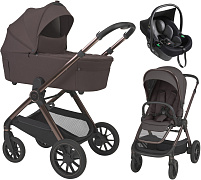 Детская коляска 3 в 1 Espiro Code 2026 и автокресло Pi Black 108 unique brown