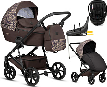 Детская коляска Tutis Viva 6 Plus Wild Elegance 4 в 1 с автокреслом Beno Black и базой Wild Mocca