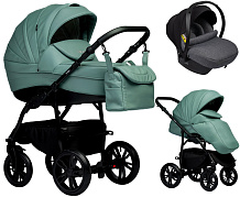Детская коляска Indigo Indigo Special New 3 в 1 с автокреслом Avionaut Cosmo Grey Is05 шалфей кожа