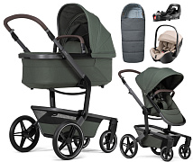 Детская коляска 4 в 1 Joolz Day 5 и автокресло Britax Roemer Baby-Safe Pro Style Teak и база Vario Base 5Z + конверт в подарок Forest green