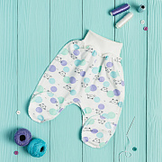 Ползунки Vikalex Шарики зеленые футер на широкой резинке 56