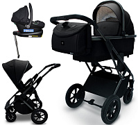 Коляска 4 в 1 Sweet Baby Ricci Air + автокресло Elegante Plus с базой i-Size ISOFIX DK780 Black (Air)