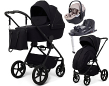Детская коляска Rant Teo Soft 4 в 1 с автокреслом Aster Zero Beige и базой Black