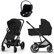 Коляска Cybex Balios S Lux BLK complete Cloud T Sepia Black Plus 3 в 1 Moon Black с дождевиками