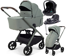Детская коляска Rant Aventa 4 в 1 с автокреслом Miro Black и базой Olive