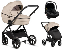 Детская коляска Tutis Uno 6 Plus Essential collection 3 в 1 с автокреслом Elo Lux EduSky Black 1602180 Beige с сумкой