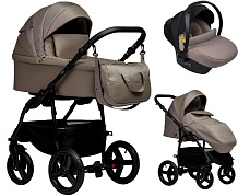 Детская коляска Indigo Impulse Eco 3 в 1 с автокреслом Avionaut Cosmo Beige Ie05 т.бежевая кожа/т.бежевый