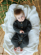 Комбинезон вязаный Little Star Лапша Ниточки Клубочки 0001 графит 62